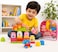 Kids 25 Pieces Building Blocks Set with Backpack Storage Bag, Educational Alphabet Blocks &amp; Toy Vehicles, Early Learning Construction Toy for Toddlers 3+ Years