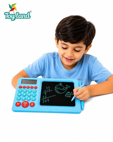 Kids Early Education Learning Board with LCD Writing Tablet, Calculator &amp; Stylus, Interactive Math Practice Drawing Pad, Educational Learning Toy for Writing, Doodling &amp; Arithmetic Skills