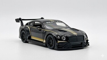 1:38 Scale Bentley GT Racing Diecast Car &ndash; Pull Back &amp; Go with Opening Doors-Black