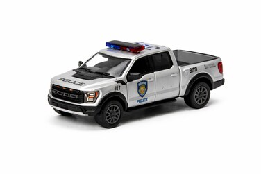 1:78 Scale 2022 Ford F-150 Raptor Police/Firefighter Edition Diecast Model Car-Silver