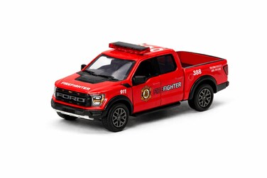 1:78 Scale 2022 Ford F-150 Raptor Police/Firefighter Edition Diecast Model Car-Red