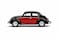 1:32 Scale 1967 Volkswagen Classical Beetle Diecast Model Car with Opening Doors-Black