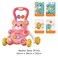 Baby Walker Bear Push Toy with Music &amp; Lights, Interactive Activity Walker with Adjustable Speed, Early Learning Walking Assistant for Toddlers-Pink