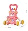 Baby Walker Bear Push Toy with Music &amp; Lights, Interactive Activity Walker with Adjustable Speed, Early Learning Walking Assistant for Toddlers-Pink