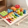 3-in-1 Wooden Educational Activity Toy Set with Xylophone, Shape Sorter &amp; Hammer Game, Montessori Learning Board for Kids