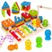 3-in-1 Wooden Educational Activity Toy Set with Xylophone, Shape Sorter &amp; Hammer Game, Montessori Learning Board for Kids