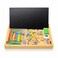 Wooden Educational Math Learning Box with Clock, Numbers &amp; Counting Sticks, 3-in-1 Learning Activity Set for Kids