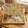 Wooden Educational Math Learning Box with Clock, Numbers &amp; Counting Sticks, 3-in-1 Learning Activity Set for Kids