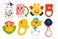 Baby Rattles Toy Set for Infants, 8 Pcs Developmental Sensory Toys, Easy Grip Colorful Hand Rattles for Newborn Babies 0M+