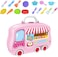 Kids Food Truck Kitchen Playset Toy, Portable Cooking Suitcase Set with Utensils &amp; Accessories