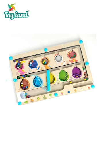 Magnetic Bead Maze Wooden Toy for Kids 3+   Color &amp; Number Learning Puzzle