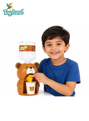 Bear Water Dispenser Toy for Kids &ndash; Mini Pretend Play Drinking Water Machine with Cups