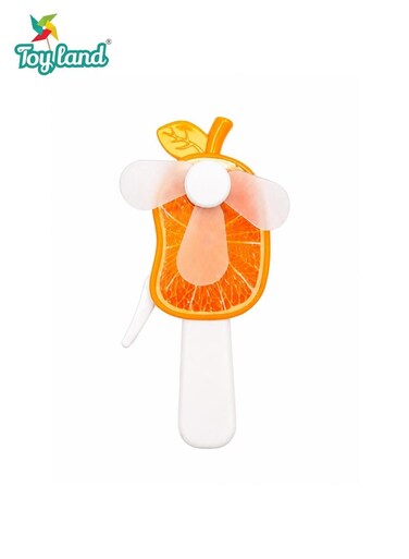 Portable Orange-Shaped Mini Handheld Fan for Kids &amp; Adults, Manual Press Fan with Soft Blades