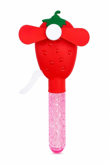 Toy Land Kids Bubble Fan Toy with Built-in Bubble Solution, Handheld Bubble Blower for Indoor &amp; Outdoor Play-Red