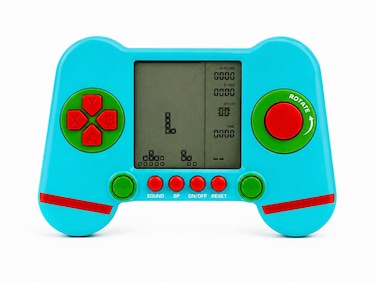 Kids Handheld Brick Game Console with LCD Screen, Built-in Classic Puzzle Games, Sound Effects, Portable Educational Gaming Toy, Ages 3+