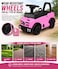 Kids Ride On Push Car with Steering Wheel, Under Seat Storage, Comfortable Seat, Indoor &amp; Outdoor Ride-On Toy,Pink