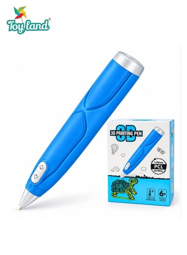 3D Printing Pen for Kids with 1.75mm PCL Filament, Low-Temperature Creative Drawing &amp; DIY Craft Pen, Forward &amp; Reverse Controls, Ages 6+ Blue