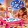 2 in 1 Kids Art Painting Projector Drawing Board Table with Rocket Projector, Colourful Projection Patterns, Drawing Pens, Erasable Writing Surface, Educational Creative Art Toy for Ages 3+