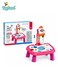 2 in 1 Kids Art Painting Projector Drawing Board Table with Rocket Projector, Colourful Projection Patterns, Drawing Pens, Erasable Writing Surface, Educational Creative Art Toy for Ages 3+