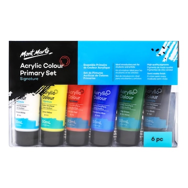 Monte Marte Signature Acrylic Colour Primary Paint Set 50ml 6 PCS