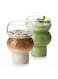 Design (2-pack) Badr Bubble Drink Glasses &acirc;&euro;&ldquo; 500 ml (17 oz) Clear Curved Glass Tumblers for Iced Coffee, Cocktails, Water &amp; Juice &acirc;&euro;&ldquo; Modern Aesthetic, Dishwasher Safe