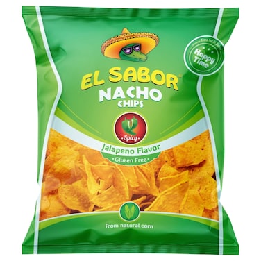 El Sabor Jalapeno Flavour Nacho Chips, 100g