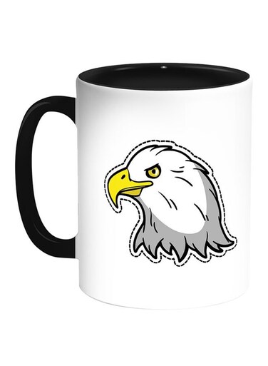 Cartoon Drawings Eagle Printed Coffee Mug White Black