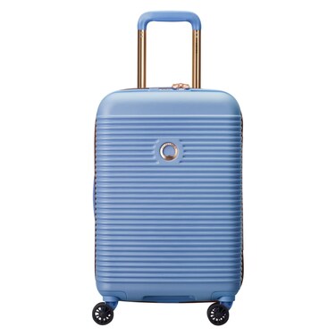 Delsey Freestyle Double Wheels Spinner Luggage Hard Trolley Sky Blue 55cm