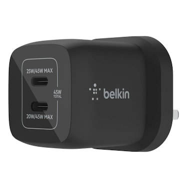 Belkin Dual USB-C GaN Wall Charger, 45 W
