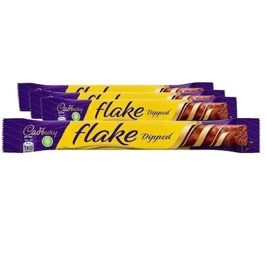 Cadbury Flake Dipped Chocolate Bar, 32g Pack of 4