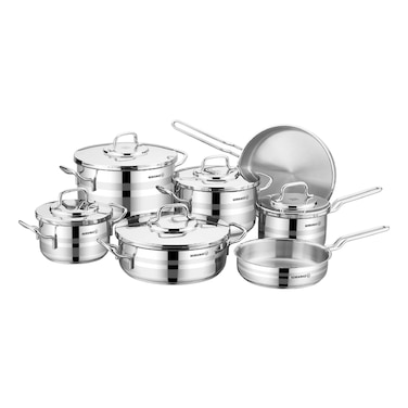 كوركماز أسترون طقم أواني الطبخ A2056 فضي 12 قطعة