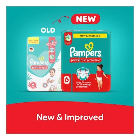 Pampers Rash Protection Diaper Pants with Aloe Vera Lotion Size 6 16kg+ Mega Pack 34 Pants