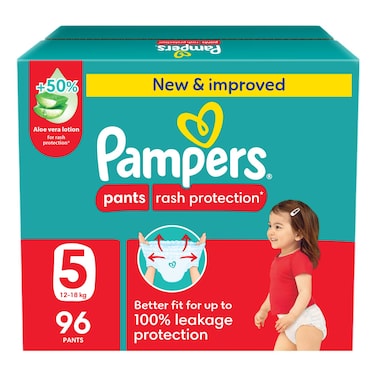 Pampers Rash Protection Pants Size 5 12-18kg Giant Box 96 Pants