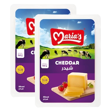ماريا شريحة جبن شيدر أصفر، 150 غرام، حزمة من 2