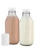 Glass Milk Bottles - 32-Oz, 1 Liter Capacity - Food Grade Glass - Dishwasher Safe - Bottles for Milk, Buttermilk, Honey, Maple Syrup, Jam, BBQ Sauce