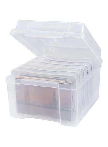 Excefore Versatile Clear Photo Storage Box - Ideal for 4x6 Pictures, Crafts, Seeds, and Special Education Materials