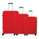 VIP Quad 8 Wheels Luggage Hard Trolley Red 3 PCS