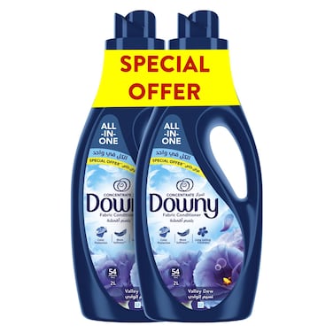 Downy All-in-One Fabric Conditioner Concentrate Valley Dew 2L Pack of 2