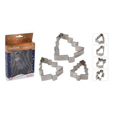 لا كوتشينا طقم قوالب الكوكيز ب 4  تصاميم متنوعة ، 3 قطع