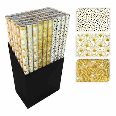 ورق تغليف الهدايا ب 3 تصاميم متنوعة 70×200 سم