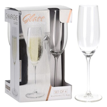 طقم كؤوس شمبانيا 210 ملل ، 4 قطع