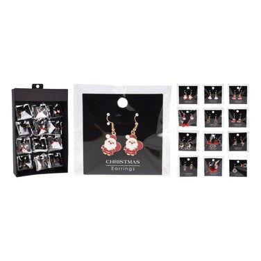 Christmas Earrings 12 Assorted Design