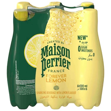 Maison Perrier Forever Lemon Sparkling Beverage with Lemon Flavour, 500ml, Pack of 6
