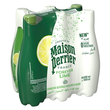 Maison Perrier Forever Lime Flavour Sparkling Water PET Bottle, 500ml Pack of 6