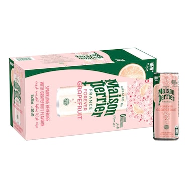 Maison Perrier Forever Grapefruit Flavour Sparkling Water Slim Can, 250ml Pack of 10