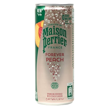 Maison Perrier Forever Peach Flavour Sparkling Water Slim Can, 250ml