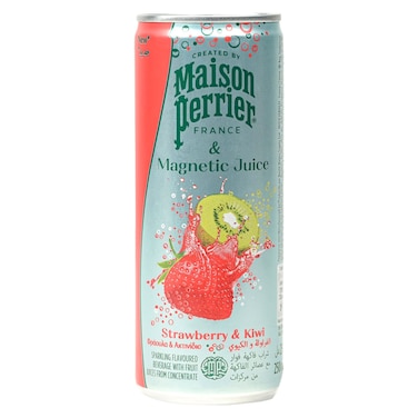Maison Perrier and Magnetic Juice Strawberry and Kiwi Flavoured Sparkling Beverage Slim Can 250ml