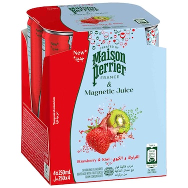 Maison Perrier Sparkling Flavoured Beverage Strawberry and Kiwi, 250ml, Pack of 4