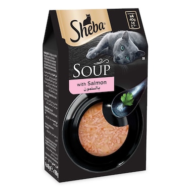 Sheba Soup with Salmon Food for Cat, 40g Pack of 4