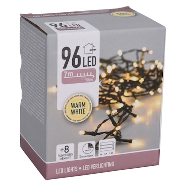 96 LED Battery Operated Lights Warm White